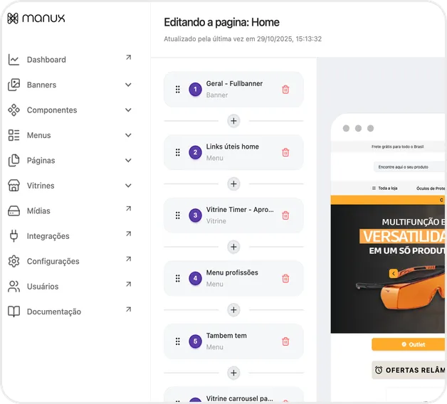 Print da tela de edição visual